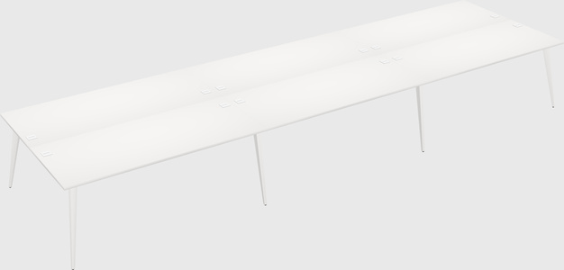 Shared rectangular office desk system