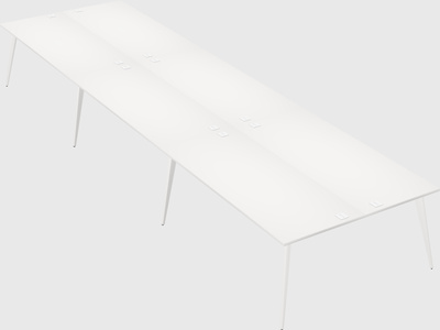 Shared rectangular office desk system