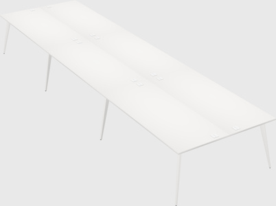 Shared rectangular office desk system