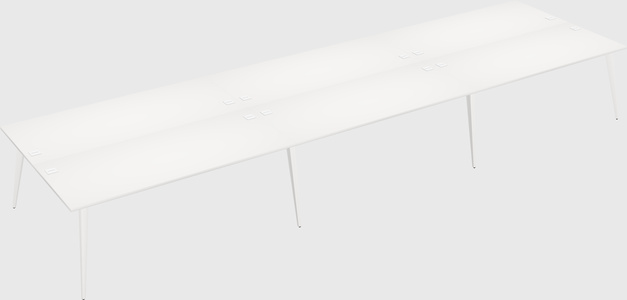 Shared rectangular office desk system