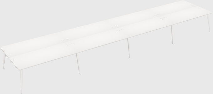 Shared rectangular office desk system