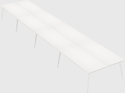 Shared rectangular office desk system