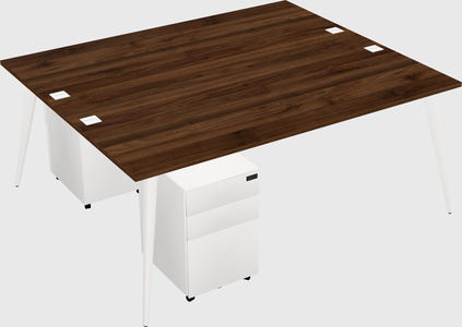 Shared rectangular office desk system