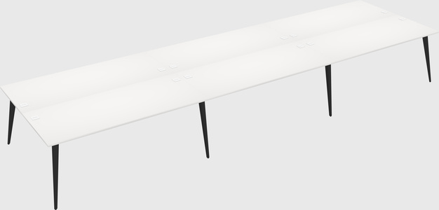 Shared rectangular office desk system