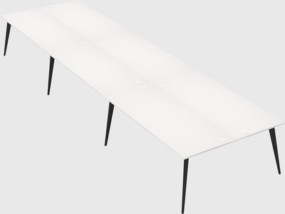 Shared rectangular office desk system