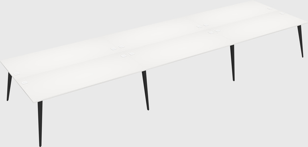 Shared rectangular office desk system