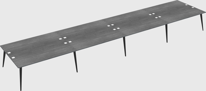 Shared rectangular office desk system