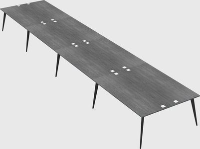 Shared rectangular office desk system
