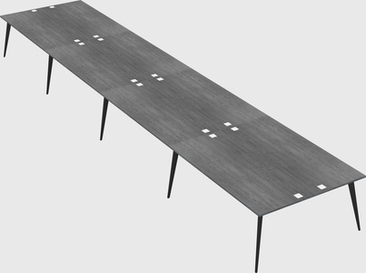 Shared rectangular office desk system