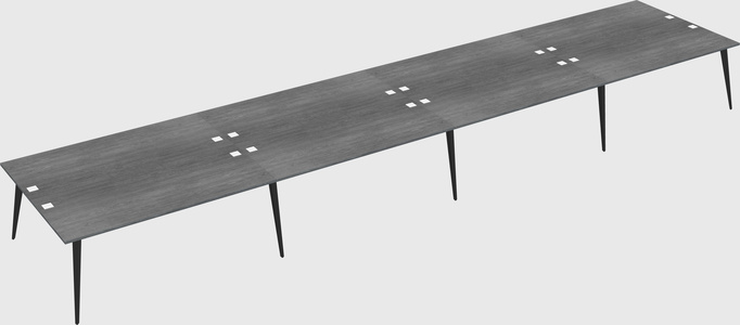 Shared rectangular office desk system