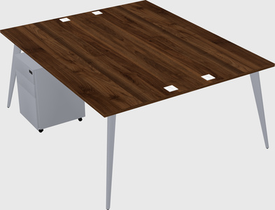 Shared rectangular office desk system