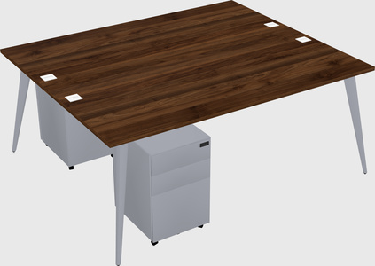 Shared rectangular office desk system