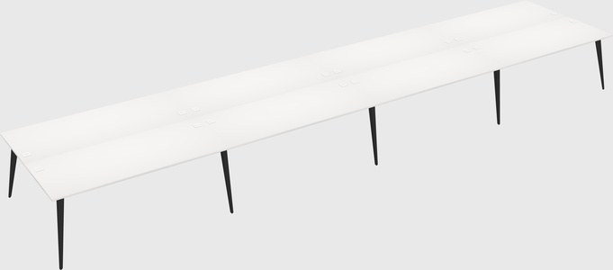 Shared rectangular office desk system