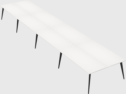 Shared rectangular office desk system