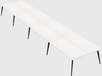 Shared rectangular office desk system