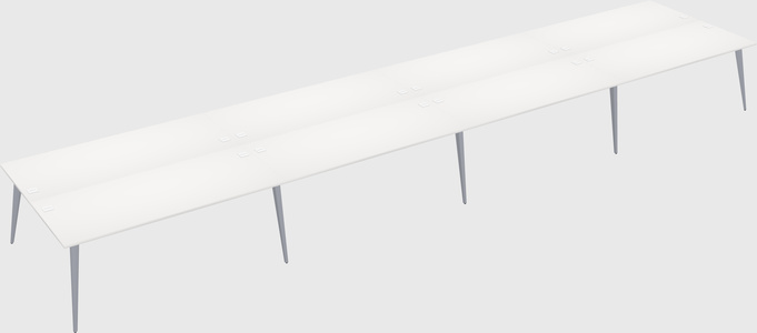 Shared rectangular office desk system