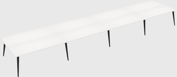 Shared rectangular office desk system