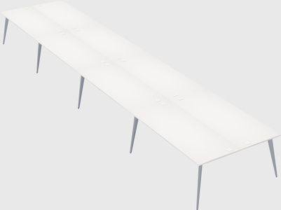 Shared rectangular office desk system