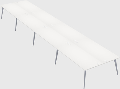 Shared rectangular office desk system