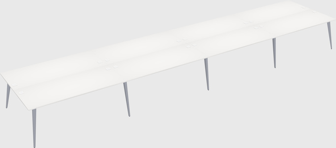 Shared rectangular office desk system