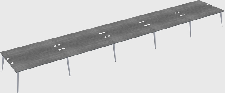 Shared rectangular office desk system