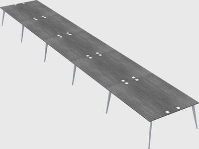 Shared rectangular office desk system