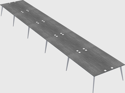 Shared rectangular office desk system