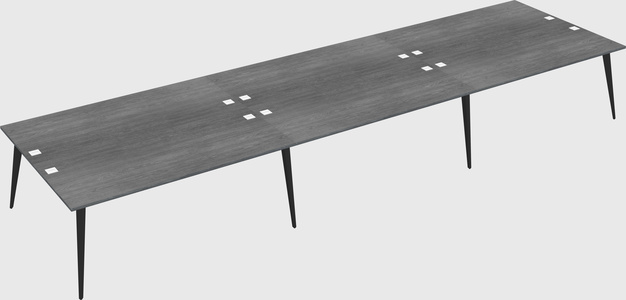 Shared rectangular office desk system