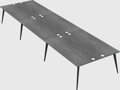 Shared rectangular office desk system