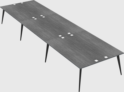 Shared rectangular office desk system