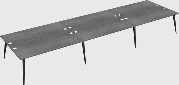 Shared rectangular office desk system