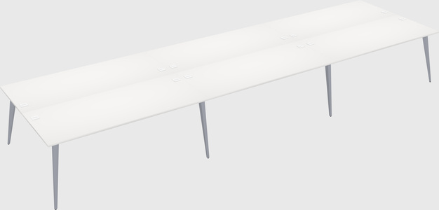 Shared rectangular office desk system