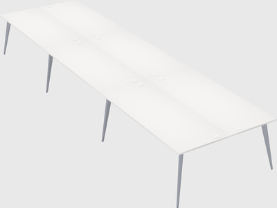 Shared rectangular office desk system