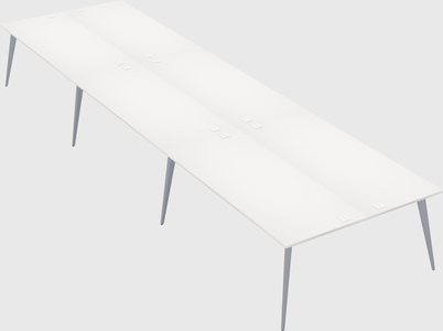 Shared rectangular office desk system