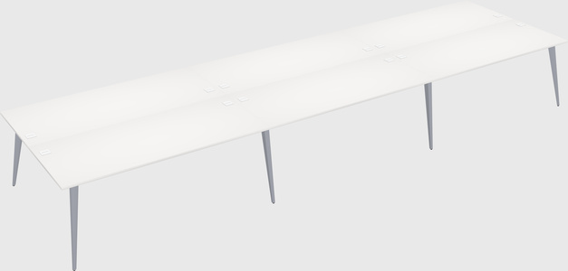 Shared rectangular office desk system