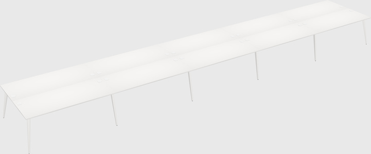 Shared rectangular office desk system