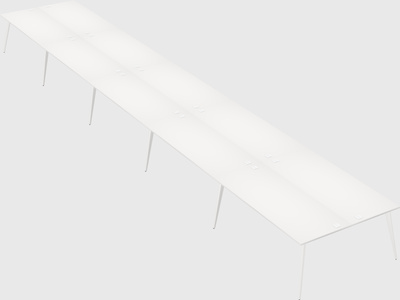 Shared rectangular office desk system