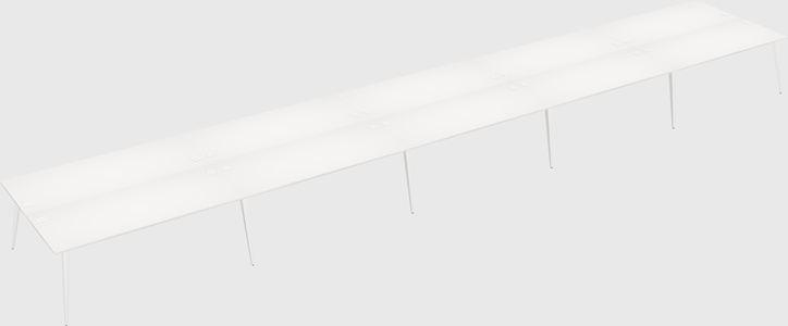Shared rectangular office desk system
