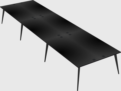 Shared rectangular office desk system
