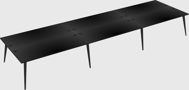 Shared rectangular office desk system