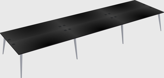 Shared rectangular office desk system