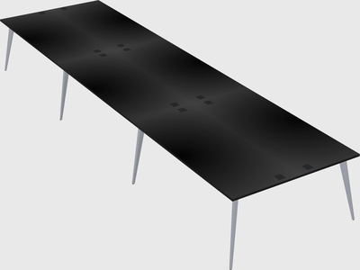 Shared rectangular office desk system
