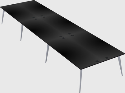 Shared rectangular office desk system