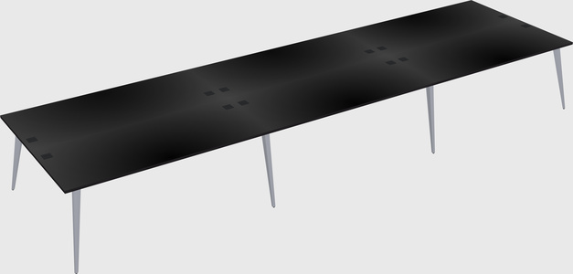 Shared rectangular office desk system