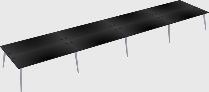 Shared rectangular office desk system