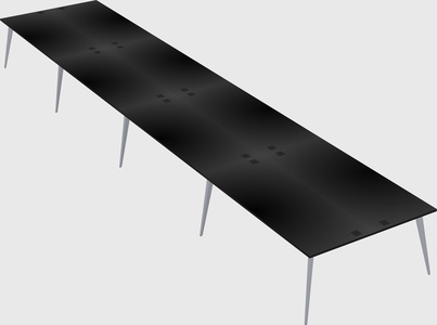 Shared rectangular office desk system