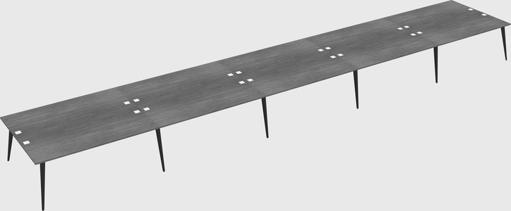 Shared rectangular office desk system