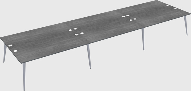 Shared rectangular office desk system
