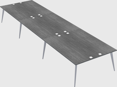 Shared rectangular office desk system