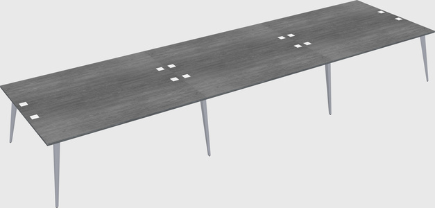 Shared rectangular office desk system